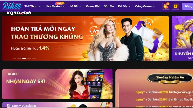 Giao diện RIK88 uy tín thiết kế đơn giản, dễ dùng Giao diện RIK88 uy tín thiết kế đơn giản, dễ dùng